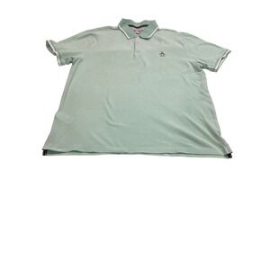 Vintage Original Penguin Mint Green Pique Short Sleeve Polo Shirt Size Large